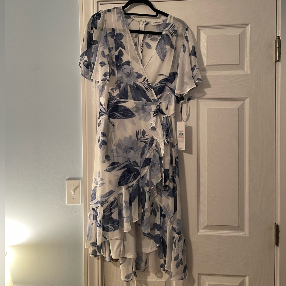 Blue and White Calvin Klein dress